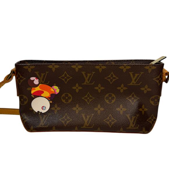 Louis Vuitton Panda Pochette Bag Trotteur Baguette Monogram Vintage Murakami LV - Picture 2 of 15